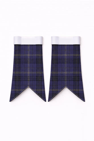 Handmade Cassidy tartan kilt in green, navy, and red overcheck pattern
