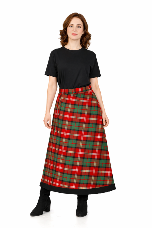 Side fasten maxi skirt with flowing design and secure waist fastening for everyday and semi-formal wear