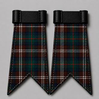 Chisholm Hunting Modern tartan kilt flashes paired with traditional Highland kilt hose accessory