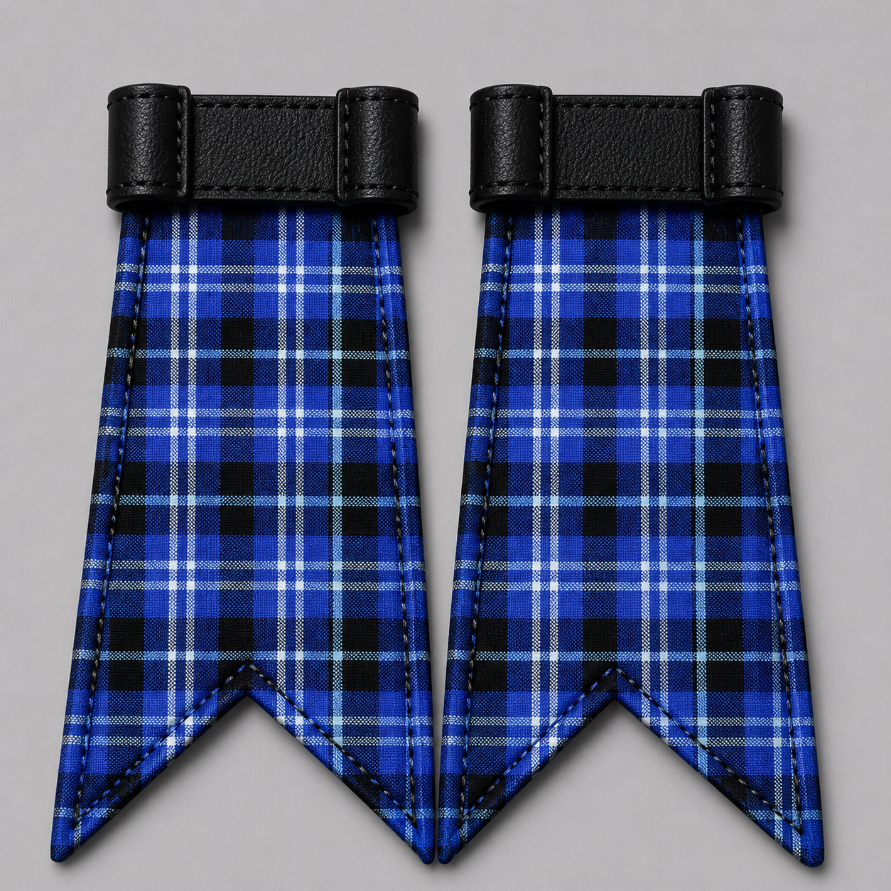 Clan Clark Modern tartan flashes pair for Highland kilt hose with authentic Scottish tartan pattern