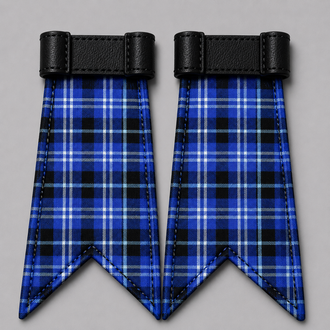 Clan Clark Modern tartan flashes pair for Highland kilt hose with authentic Scottish tartan pattern