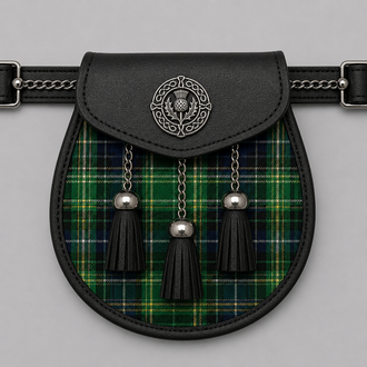 Clan MacKellar Modern tartan sporran for traditional Scottish Highland dress and kilt outfits