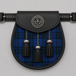 Clan Mackay Blue Tartan Sporran for Scottish Kilts