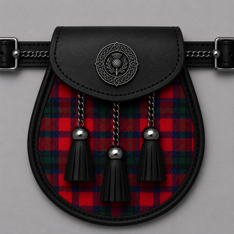 Clan Macnaughton Modern tartan sporran for traditional Scottish kilt attire and Highland formal wear