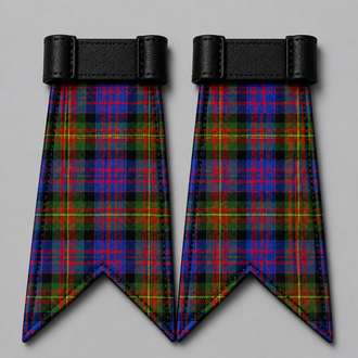 Clan Carnegie Ancient tartan flashes for traditional Scottish Highland kilt hose and formal dress wear