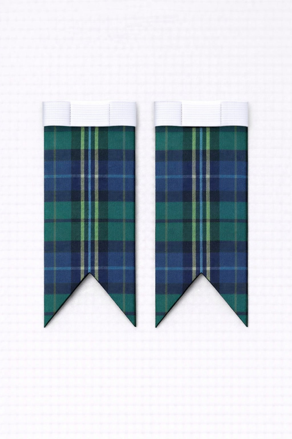 Clan Keith Ancient tartan flashes worn with traditional Scottish kilt hose for Highland dress