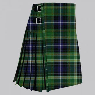 Clan MacKellar modern tartan kilt for men, traditional Scottish pleated kilt design
