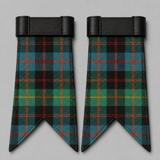 Clan MacLennan Ancient tartan kilt flashes with traditional Scottish Highland dress accessories