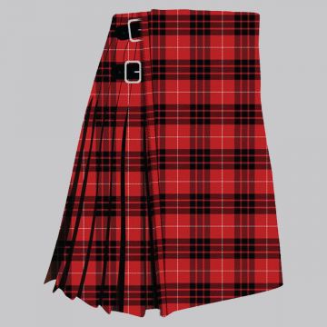 Clan Munro black and red tartan kilt for men, traditional pleated Scottish kilt
