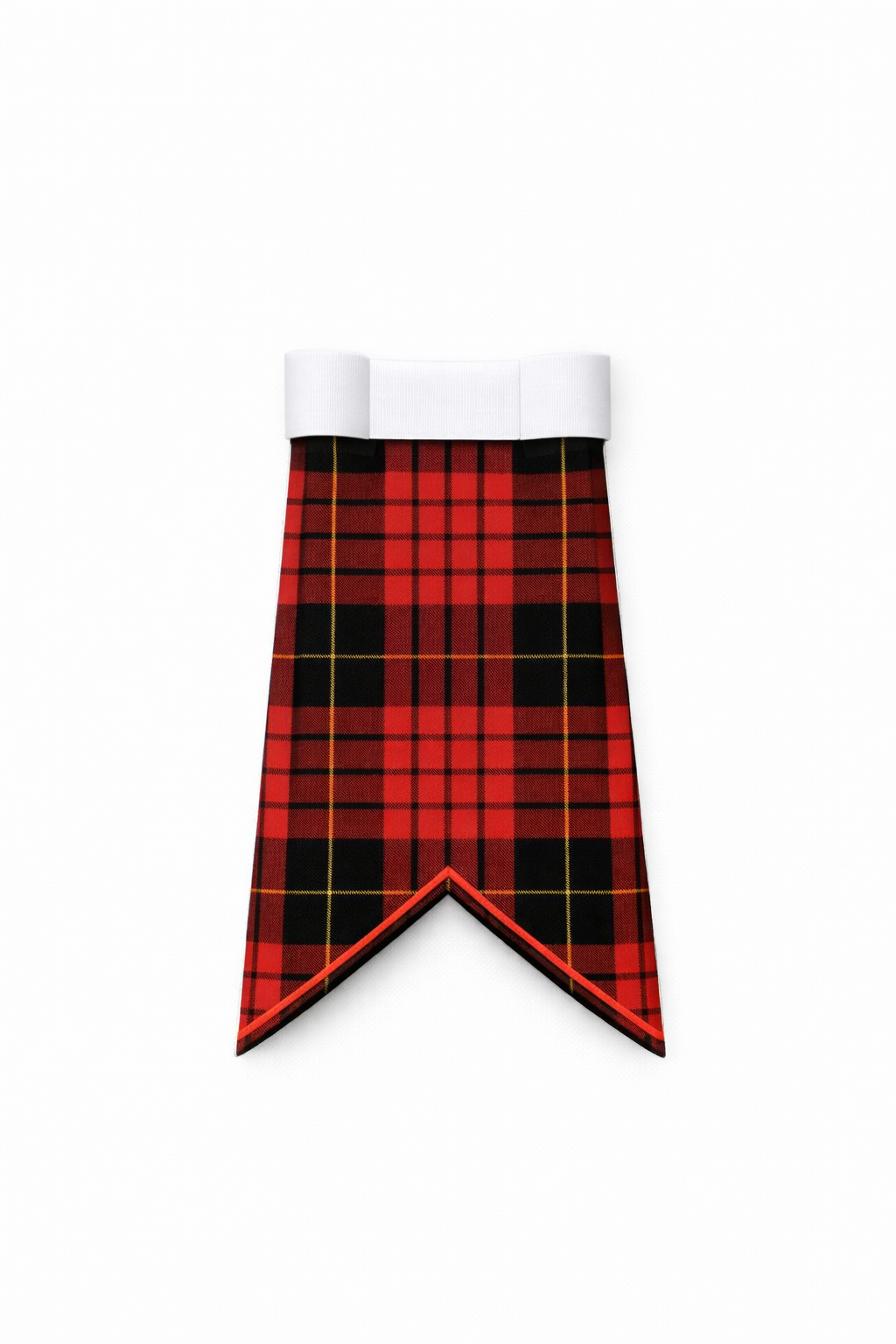 Clan Sweeney tartan flashes worn with traditional Scottish kilt hose for Highland dress