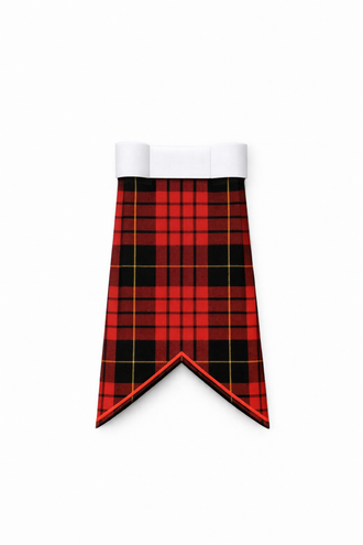 Clan Sweeney tartan flashes worn with traditional Scottish kilt hose for Highland dress