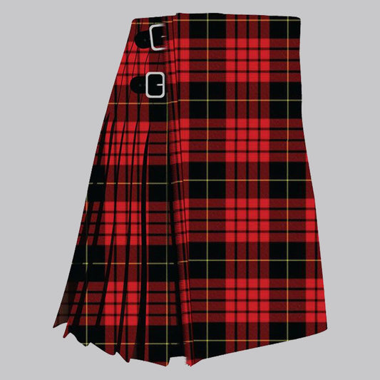 Clan Sweeney tartan kilt with green, navy.