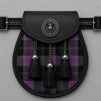 County Carlow Ancient tartan sporran accessory for Scottish and Irish kilt outfits