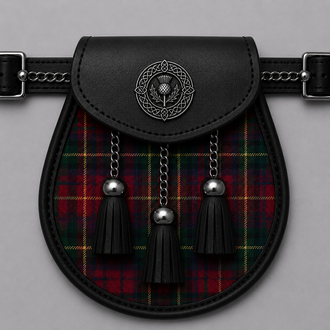 County Meath Modern tartan sporran accessory for Highland kilt outfits and traditional Scottish formal wear