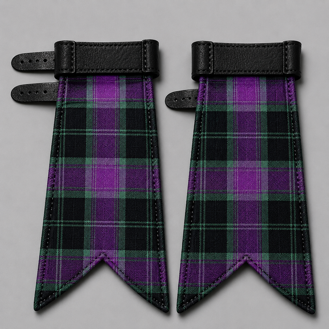 County Carlow Ancient tartan flashes designed for kilt hose and traditional Highland dress accessories
