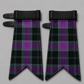 County Carlow Ancient tartan flashes designed for kilt hose and traditional Highland dress accessories