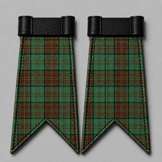 County Dublin tartan flashes accessory paired with kilt hose for traditional Highland and Irish dress wear