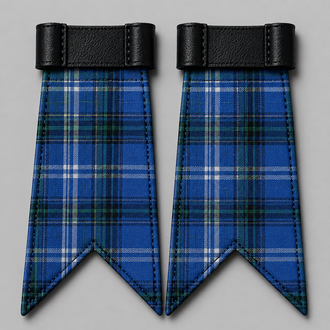 County Fermanagh tartan flashes pair for traditional kilt hose and Highland dress accessories