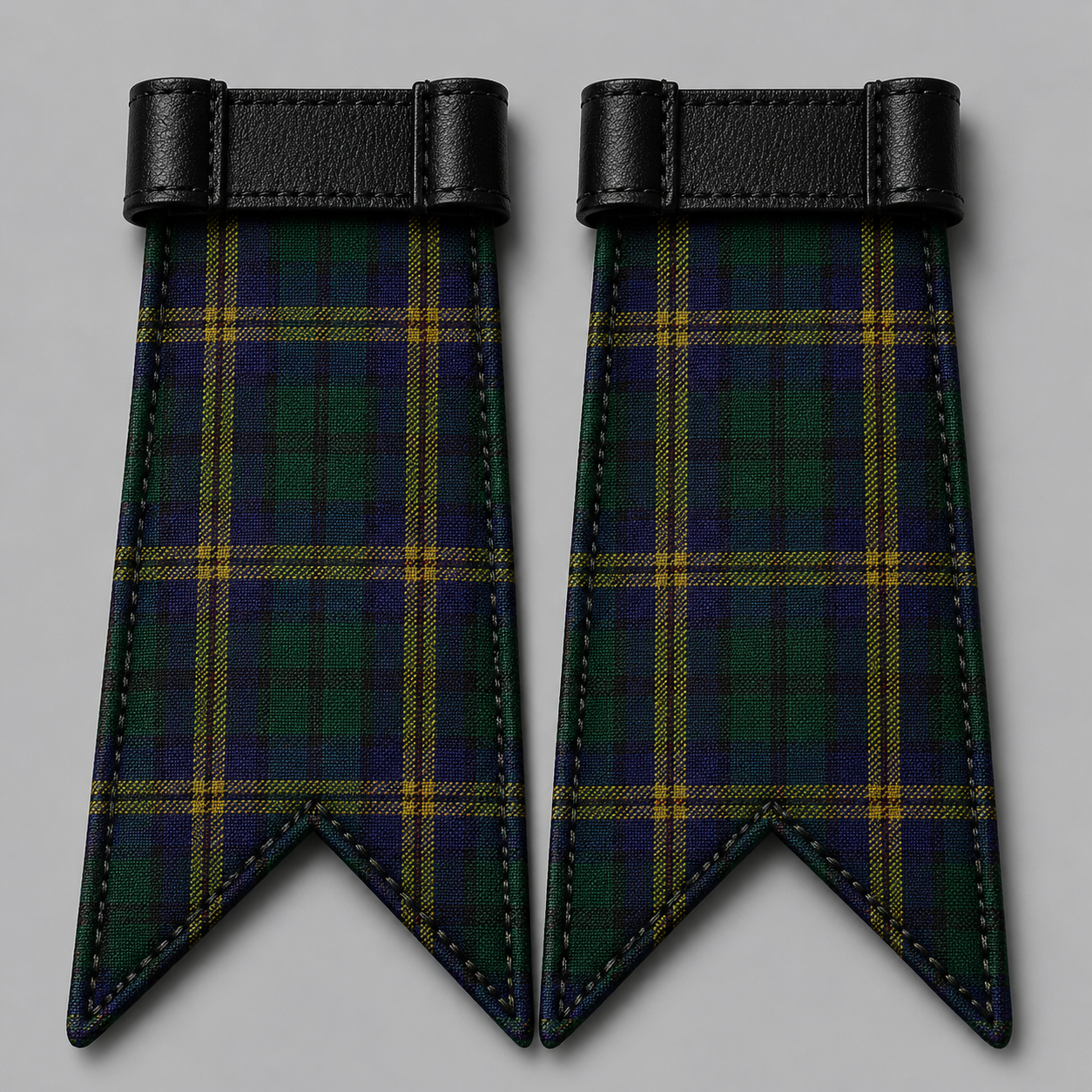County Kilkenny tartan flashes accessory for kilt hose and traditional Highland dress outfit