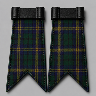 County Kilkenny tartan flashes accessory for kilt hose and traditional Highland dress outfit