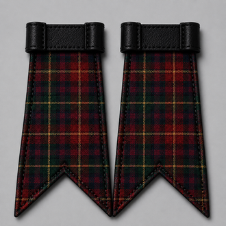 County Meath Modern tartan kilt flashes paired with Highland hose for traditional Scottish and Irish dress wear
