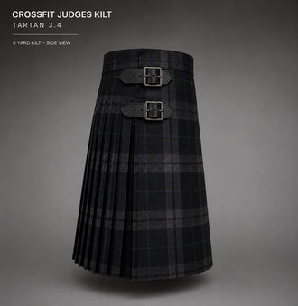 CrossFit Judges Tartan 3.4 traditional 5-yard casual kilt with pleated design and adjustable straps