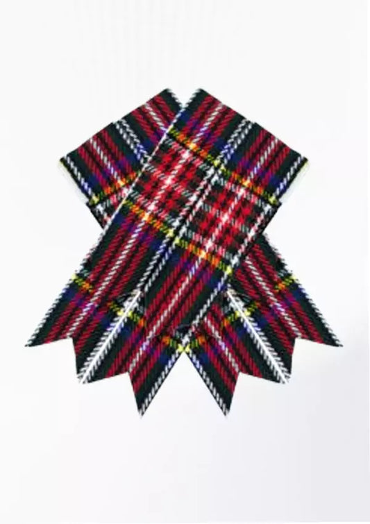 Custom Black Stewart tartan kilt flashes with elastic garter and Velcro strap
