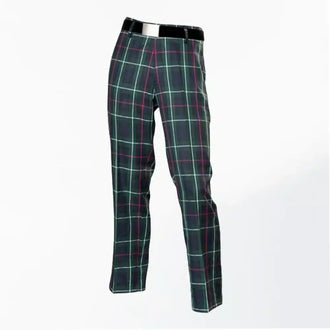 Front view of Custom Made Mackenzie Tartan Trousers showcasing the iconic Mackenzie tartan pattern