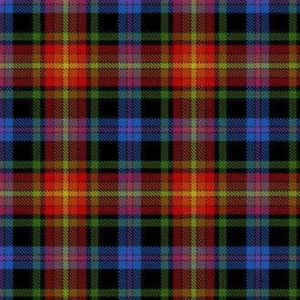 Custom-made Pride of LGBT tartan trousers featuring vibrant rainbow colors in plaid pattern.