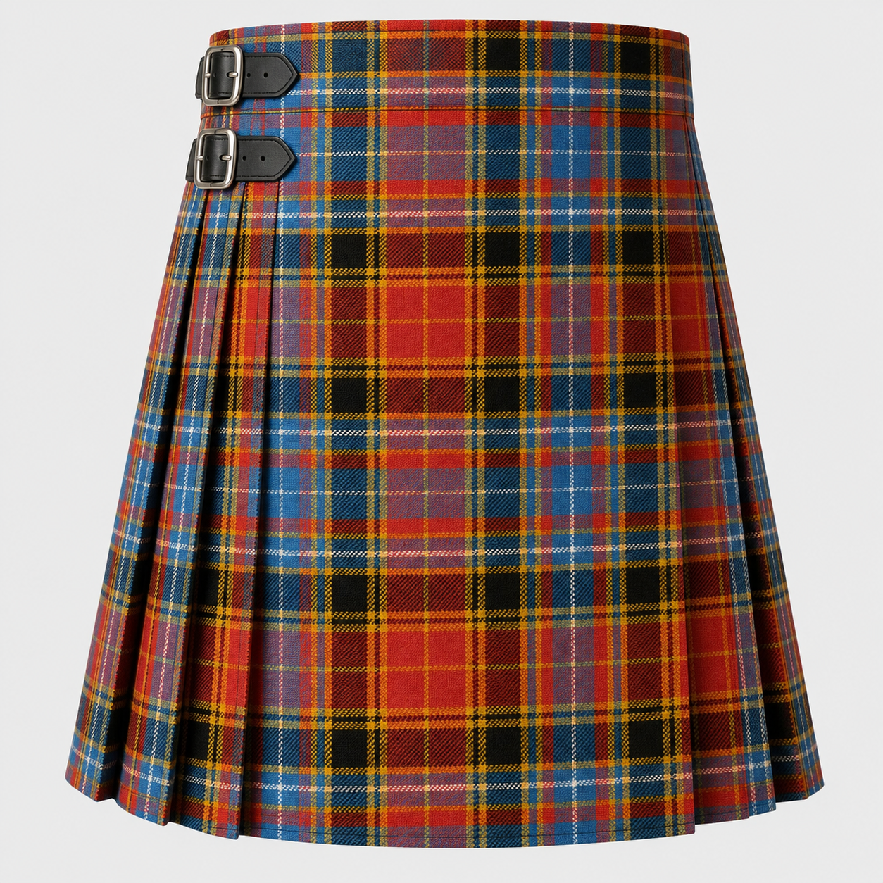 Dalrymple Tartan Kilt featuring authentic Scottish clan tartan with traditional pleated Highland design