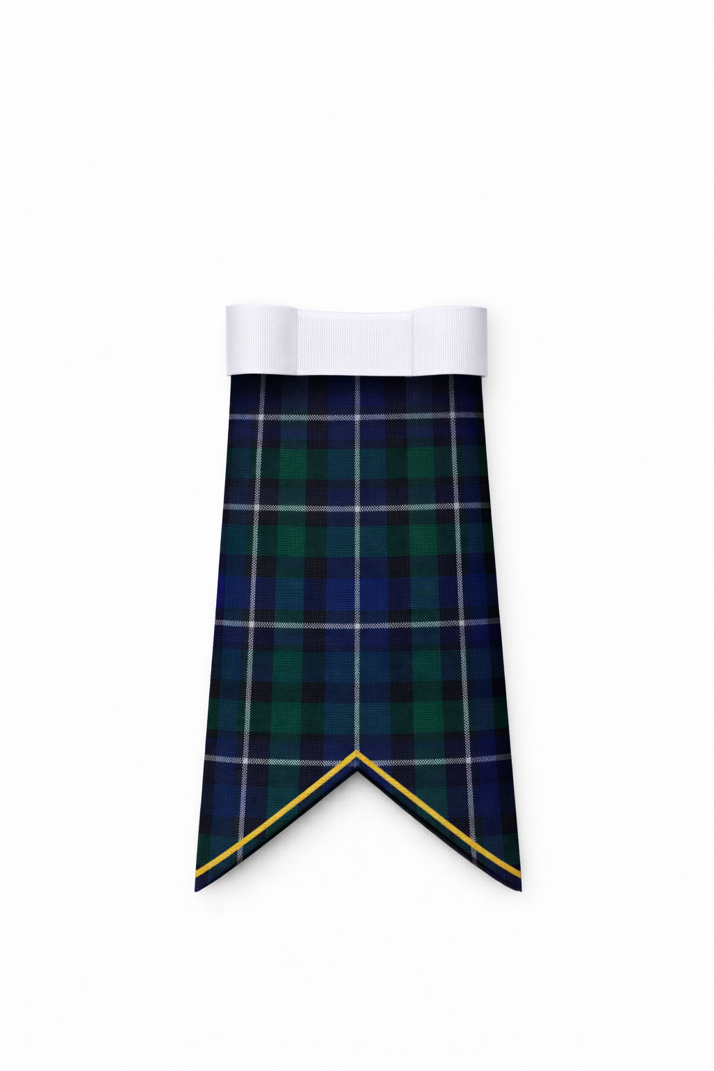 Douglas Green Modern tartan flashes worn with traditional Scottish kilt hose for Highland dress