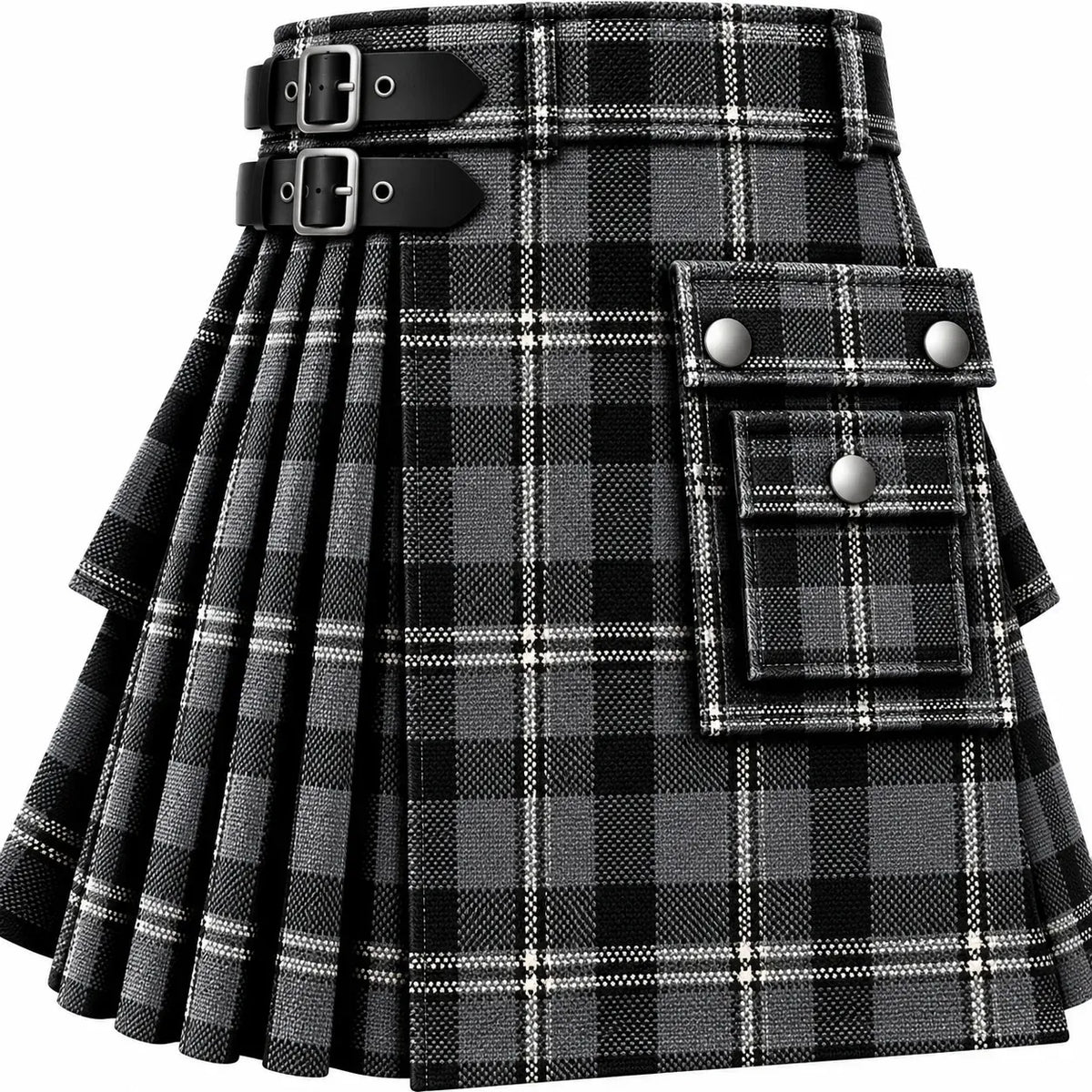 Douglas Grey Modern Tartan Kilt in traditional Scottish Highland style

