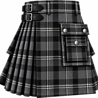 Douglas Grey Modern Tartan Kilt in traditional Scottish Highland style

