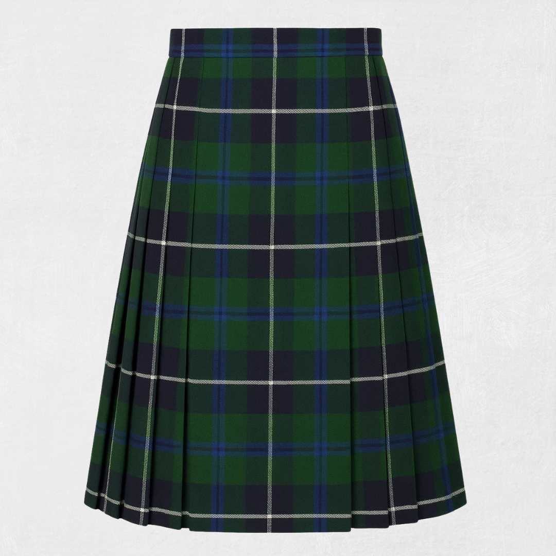 Green plaid skirt on a white background