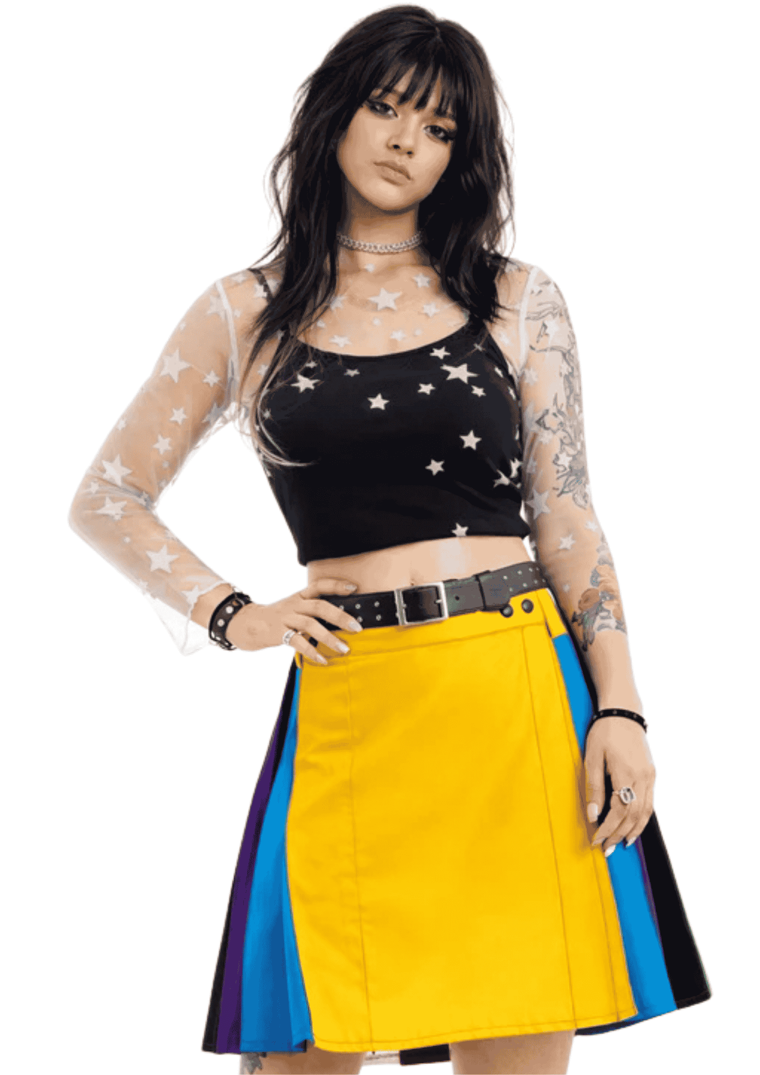 Elegant solid color skirt for women, minimalist style for office and casual wear