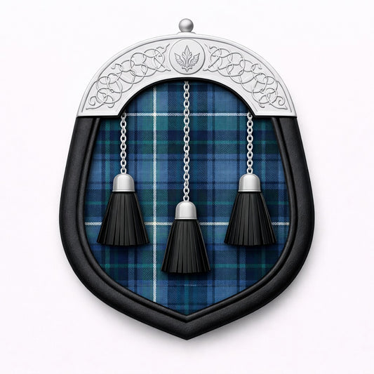 Ellis tartan sporran with traditional Highland design for Scottish kilt outfits
