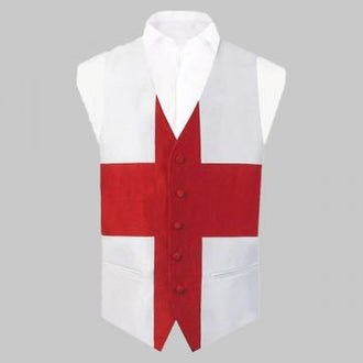 England St George design waistcoat patriotic formal vest worn with dress outfit