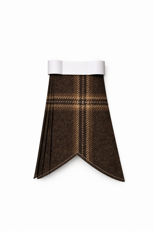 Eternity tartan flashes worn with traditional Scottish kilt hose for Highland dress