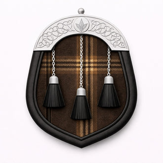 Eternity tartan sporran with traditional Highland design for Scottish kilt outfits
