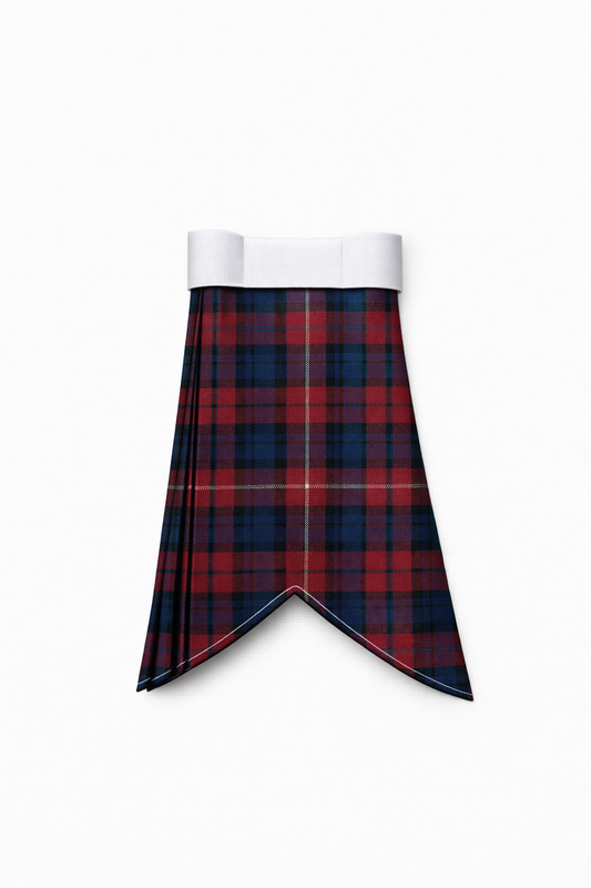 Evans tartan flashes worn with traditional Scottish kilt hose for Highland dress