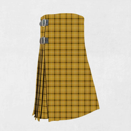 Hand made Titan tartan kilt with charcoal, black, and grey check pattern