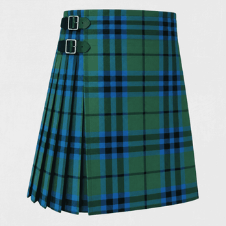 Falconer Tartan Kilt featuring authentic Scottish clan tartan with traditional pleated Highland design