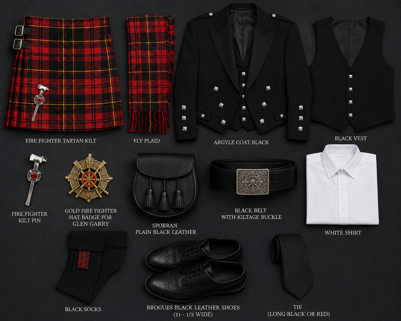Firefighter Tartan Outfit with Argyle Jacket
