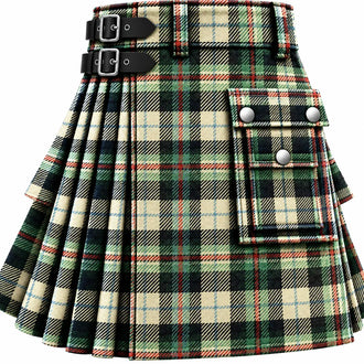 Fraser Hunting Dress Tartan Kilt in traditional Scottish Highland style

