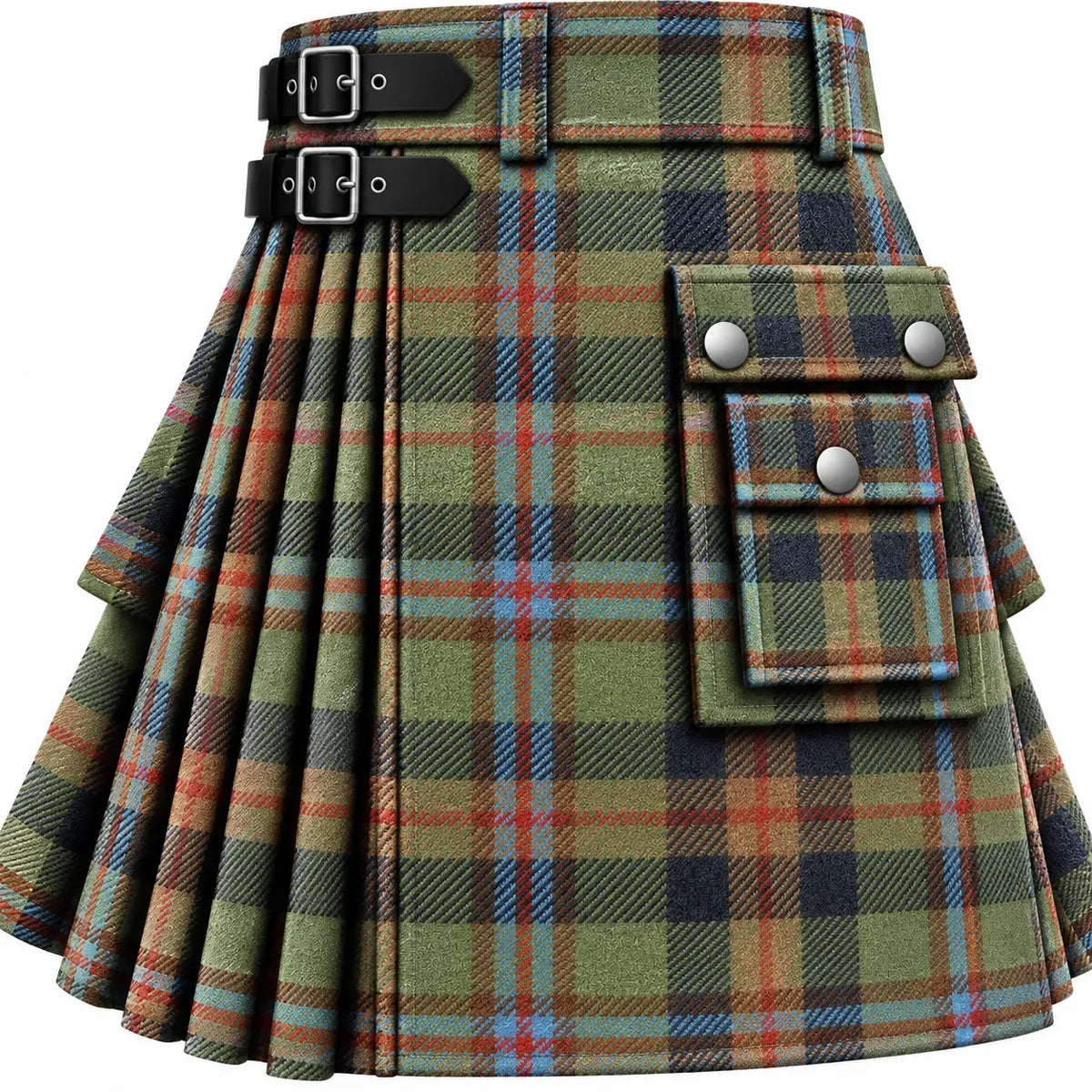 Fraser Hunting Weathered Tartan Kilt in traditional Scottish Highland style