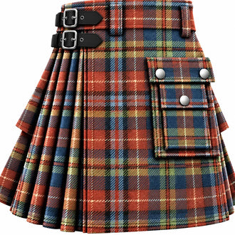 Fraser Red Special Ancient Tartan Kilt in traditional Scottish Highland style