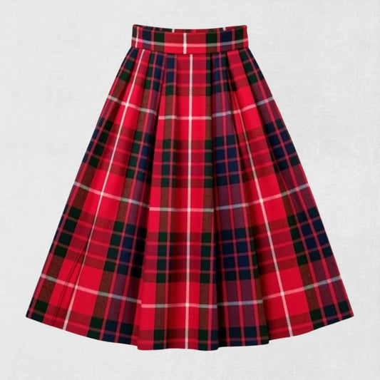 Fraser Red Modern Tartan Kilt with leather straps in bold Scottish design