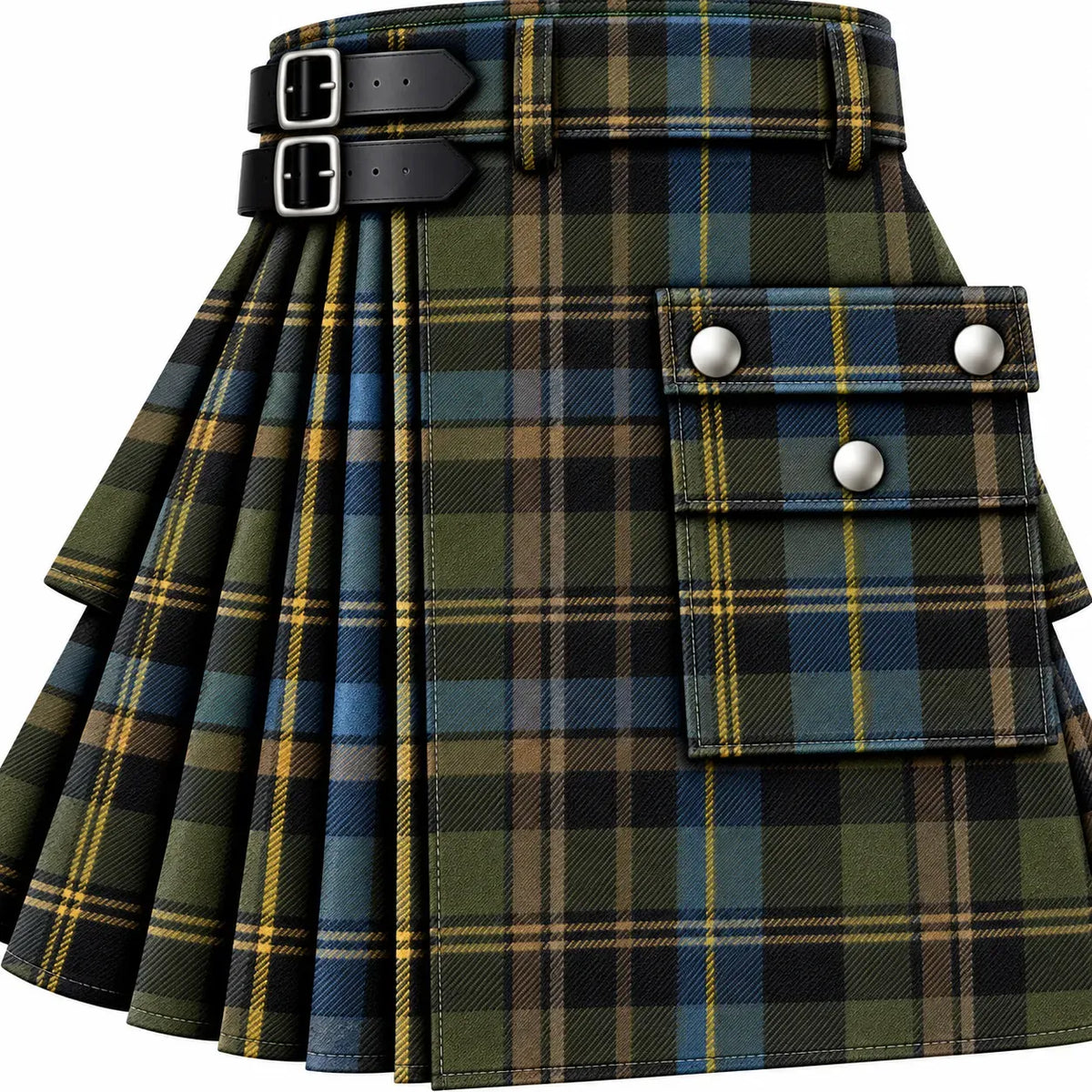 Gordon Clan Weathered Tartan Kilt in traditional Scottish Highland style