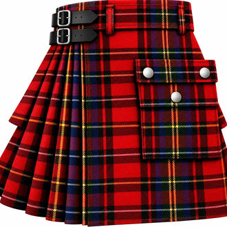 Gordon Red Modern Tartan Kilt in traditional Scottish Highland style