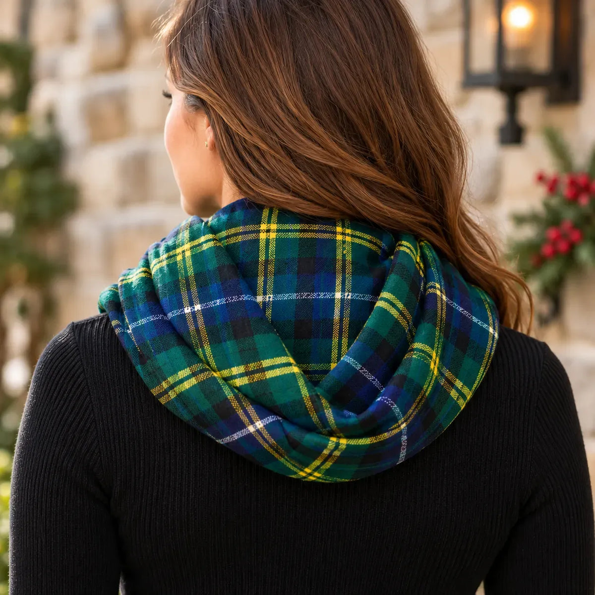 Gordon Tartan Infinity Scarf